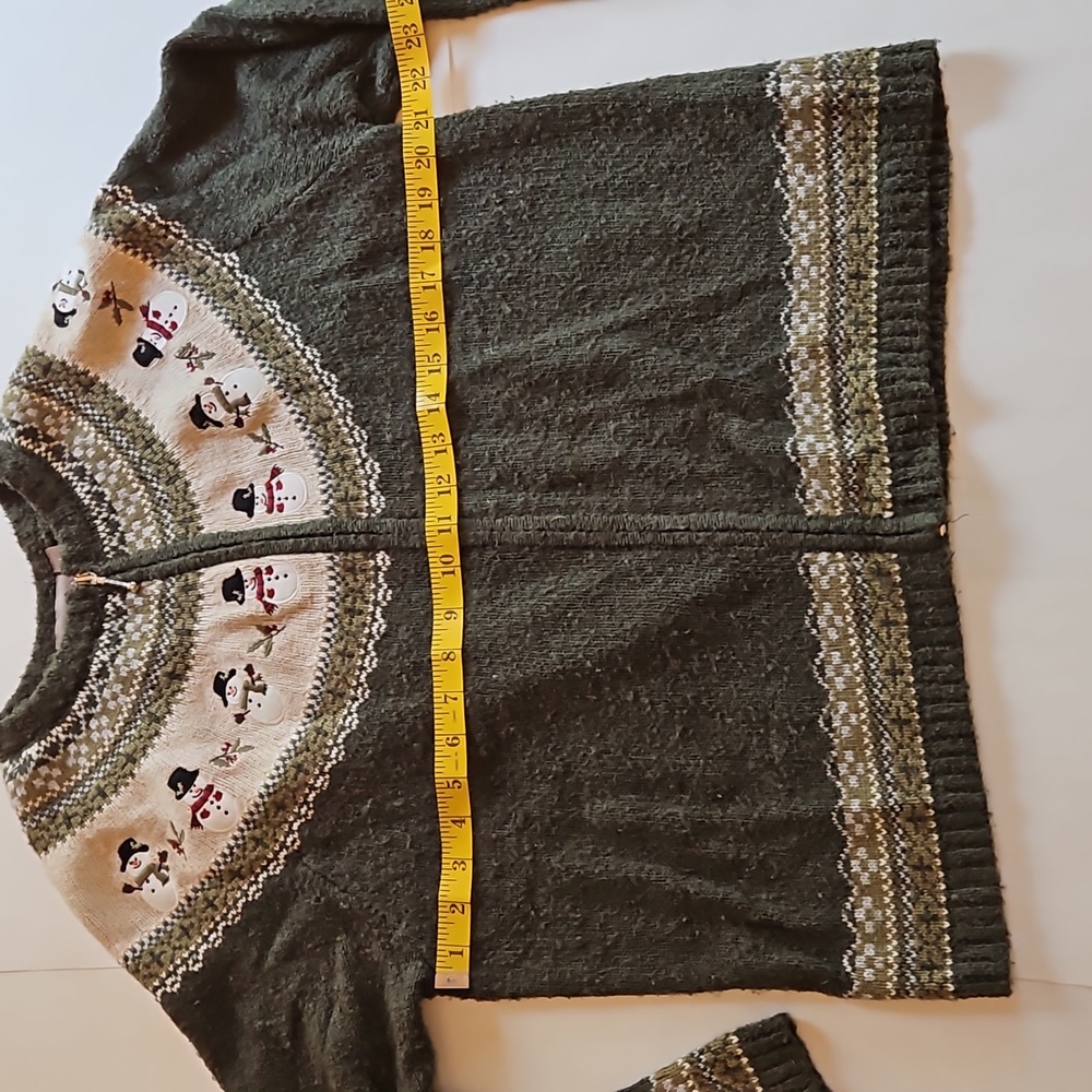Craft & Barrow, zip-up, snowman sweater.  Size L - Picture 9 of 10